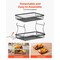 Matte Black Iron 2-Tier Countertop Fruit Basket with Detachable Baskets and Non-Slip Feet